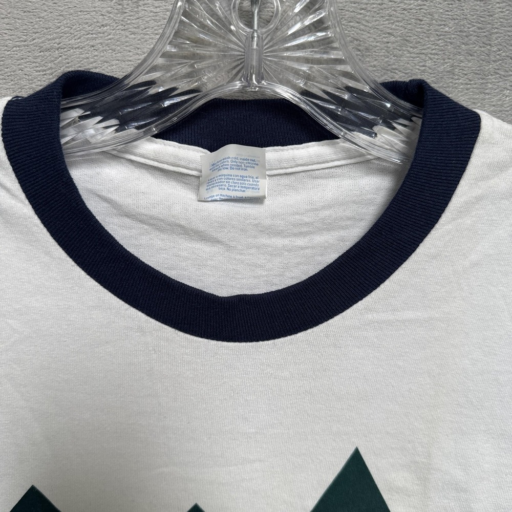 Jewish Camp Teacher Shirt Mens Medium White Port & Company Ringer Graphic - Picture 2 of 8